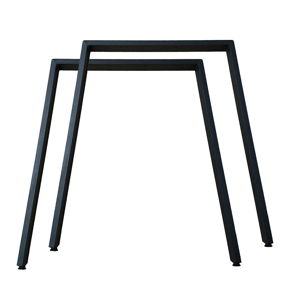 Stalen budget tafelpoot zwart trapezium 74 bij 6 cm en hoogte 72,5 cm (6 x 2 cm) - 2 stuks afbeelding