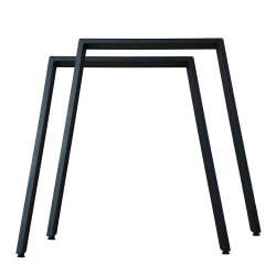 Stalen budget tafelpoot zwart trapezium 74 bij 6 cm en hoogte 72,5 cm  (6 x 2 cm) - 2 stuks