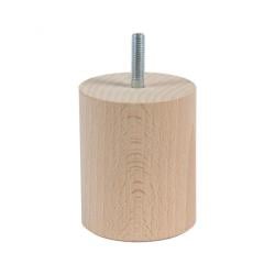 Meubelpoot  rond Ø 6,4 cm en hoogte 8 cm  van massief hout (M8)