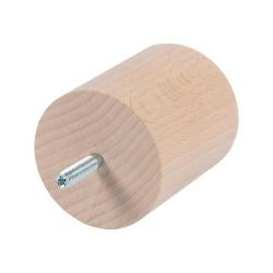 Meubelpoot  rond Ø 6,4 cm en hoogte 8 cm  van massief hout (M8) 