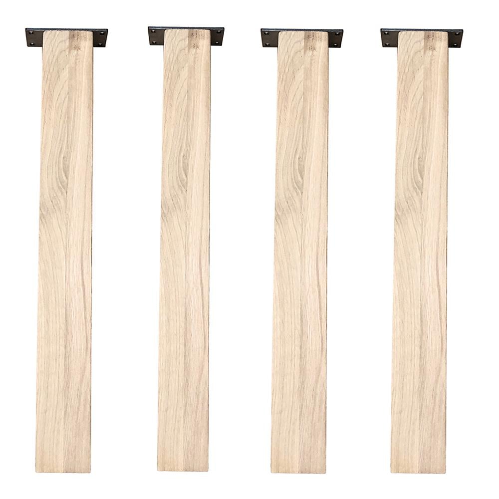 Eiken rechte tafelpoot 72 cm van massief hout 10 x 10 cm - set van 4 stuks afbeelding