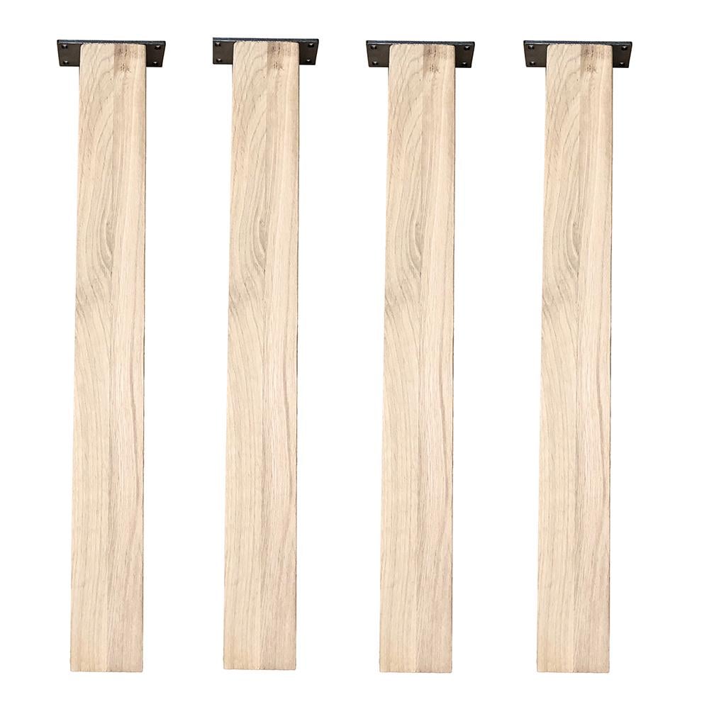 Furniture Legs Europe Eiken rechte tafelpoot 72 cm van massief hout 8 x 8 cm - set van 4 stuks