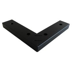 Meubelpoot zwart hoek 20 bij 20 cm en hoogte 2 cm  van massief hout