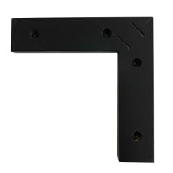 Meubelpoot zwart hoek 20 bij 20 cm en hoogte 2 cm  van massief hout