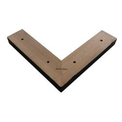 Meubelpoot zwart hoek 20 bij 20 cm en hoogte 2 cm  van massief hout