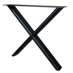 Premium stalen X tafelpoot ovale koker 75 bij 10 cm en hoogte 73 cm zwart (10 x 4 cm)