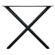 Premium stalen X tafelpoot ovale koker 75 bij 10 cm en hoogte 73 cm zwart (10 x 4 cm)