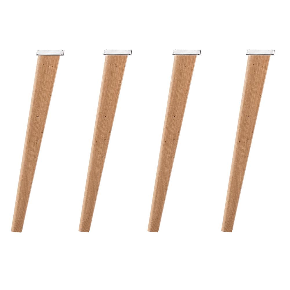 Furniture Legs Europe Eiken schuine tafelpoot 73 cm van massief hout 10 x 4 cm - set van 4 stuks