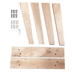 Trapezium massief schuine eikenhout 80 bij 15 cm en hoogte 73 cm (13 x 4 cm) - set van 2 stuks