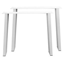 Stalen tafelpoot wit trapezium 80 bij 10 cm en hoogte 72 cm  (4 x 10 cm) - 2 stuks