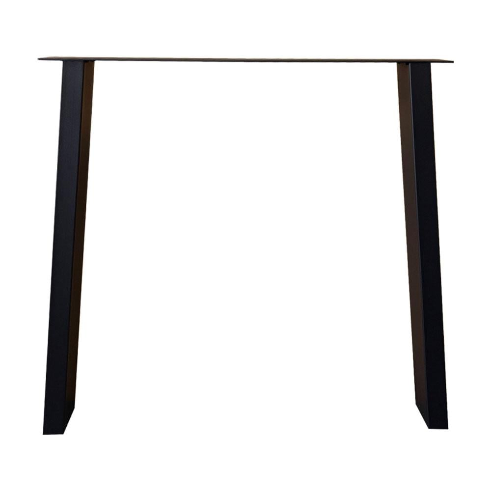 Stalen tafelpoot zwart trapezium 80 bij 10 cm en hoogte 72 cm (4 x 10 cm) afbeelding