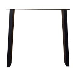 Stalen tafelpoot zwart trapezium 80 bij 10 cm en hoogte 72 cm  (4 x 10 cm)