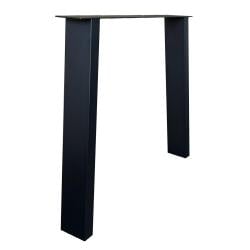 Stalen tafelpoot zwart trapezium 80 bij 10 cm en hoogte 72 cm  (4 x 10 cm)