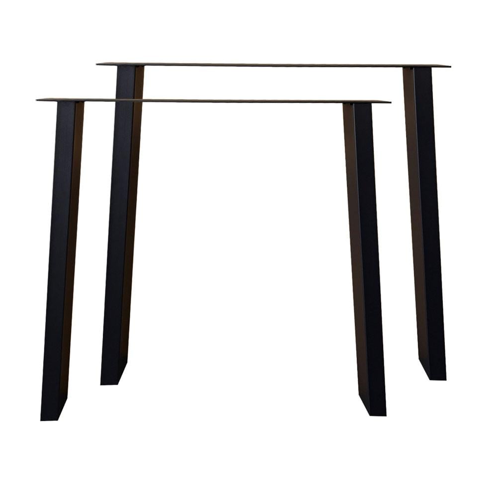 Stalen tafelpoot zwart trapezium 80 bij 10 cm en hoogte 72 cm (4 x 10 cm) - 2 stuks afbeelding