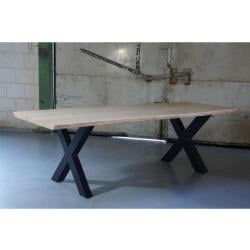 Premium stalen X tafelpoot 76 bij 10 cm en hoogte 72 cm zwart (10 x 10 cm)