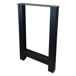 Stalen H tafelpoot zwart 60 bij 8 cm en hoogte 90 cm  (8 x 8 cm)