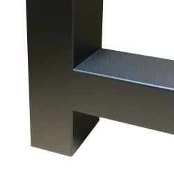 Stalen H tafelpoot zwart 60 bij 8 cm en hoogte 90 cm  (8 x 8 cm)