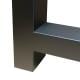 Stalen H tafelpoot zwart 60 bij 8 cm en hoogte 90 cm  (8 x 8 cm)