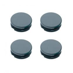 Inslagdop/meubeldop zwart rond Ø 1,5 cm en hoogte 0,4 cm  van kunststof - 4 stuks