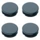Inslagdop/meubeldop zwart rond Ø 4 cm en hoogte 0,4 cm  van kunststof - 4 stuks