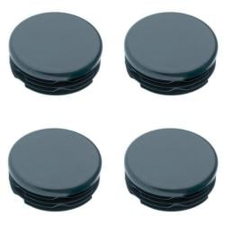 Inslagdop/meubeldop zwart rond Ø 4,5 cm en hoogte 0,4 cm  van kunststof - 4 stuks