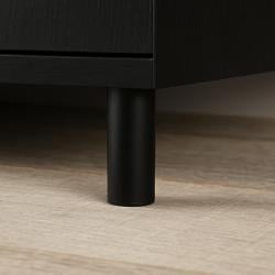 Stalen verstelbare meubelpoot zwart rond ø 3 cm en hoogte 9,5 cm 