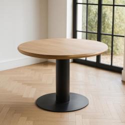 Stalen tafelonderstel zwart kolom met grondplaat Ø 60 cm en hoogte 72 cm Stalen tafelonderstel zwart kolom met grondplaat Ø 60 cm en hoogte 72 cm