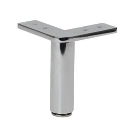 Stalen meubelpoot chroom hoek 13 bij 13 cm en hoogte 15 cm Stalen meubelpoot chroom hoek 13 bij 13 cm en hoogte 15 cm