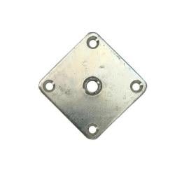 Stalen bevestigingsplaat verzinkt vierkant 5,7 bij 5,7 cm en hoogte 0,4 cm  (M10)  - 4 stuks