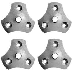 Stalen bevestigingsplaat verzinkt rond ø 5,6 cm en hoogte 0,3 cm  (M8)  - 4 stuks