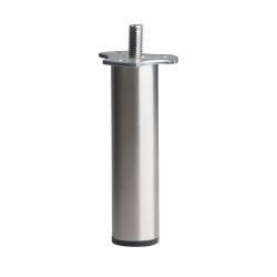 Stalen meubelpoot rvs look rond ø 3 cm en hoogte 19 cm  (M8) 
