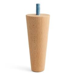 Meubelpoot  conisch Ø 5 cm / 3,5 cm en hoogte 15 cm  van massief hout (M8)