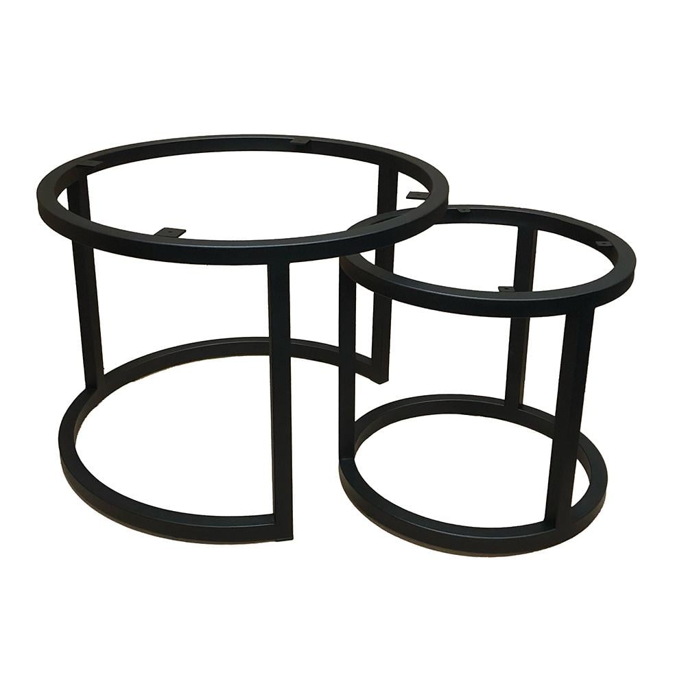 Salonset zwart rond Ø 40 cm, hoogte 37 cm en Ø 60 cm en hoogte 43 cm afbeelding