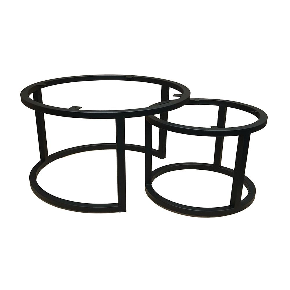 Salonset zwart rond Ø 60 cm, hoogte 37 cm en Ø 80 cm en hoogte 47 cm afbeelding