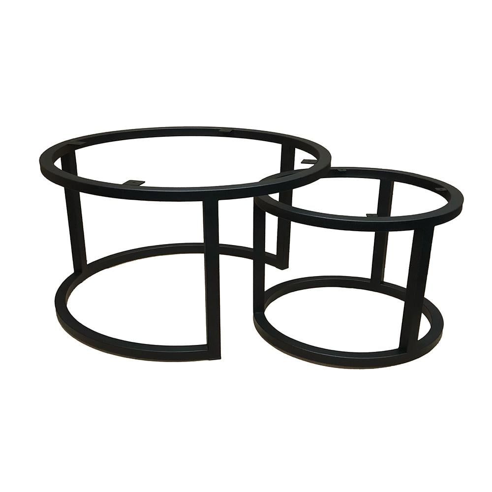 Salonset zwart rond Ø 70 cm, hoogte 37 cm en Ø 80 cm en hoogte 47 cm afbeelding