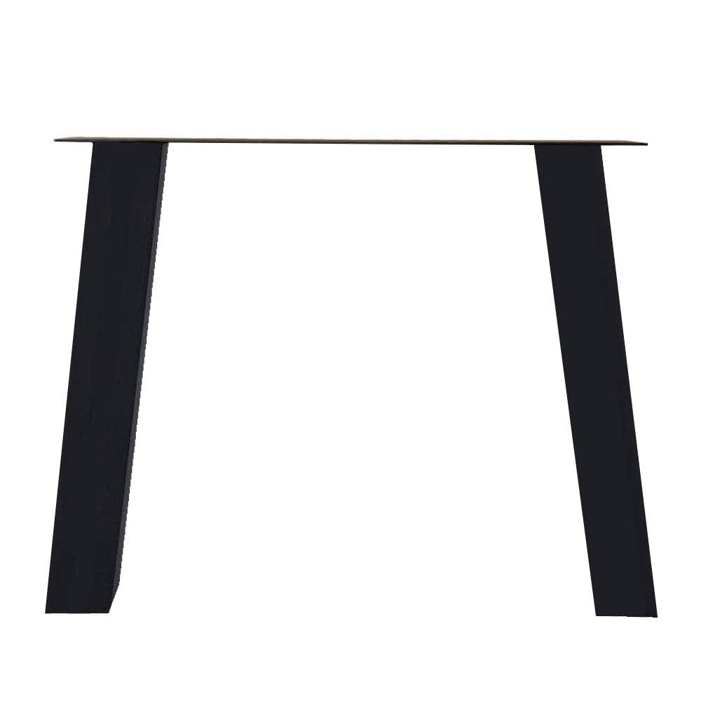 Stalen tafelpoot zwart trapezium 80 bij 10 cm en hoogte 72 cm (10 x 10 cm) afbeelding