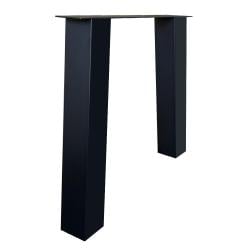 Stalen tafelpoot zwart trapezium 80 bij 10 cm en hoogte 72 cm  (10 x 10 cm)