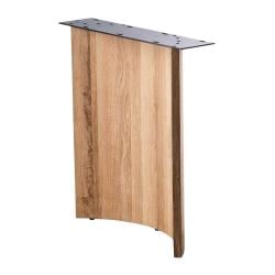 Eiken houten gebogen poot 69 cm bij 22 cm en hoogte 75 cm - 2 stuks