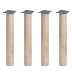 Eiken ronde tafelpoot 72,5 cm van massief hout  Ø12 cm - set van 4 stuks