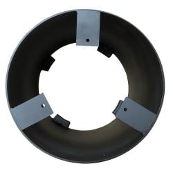 Stalen salononderstel zwart rond Ø26.5 cm en hoogte 35,5 cm Stalen salononderstel zwart rond Ø26.5 cm en hoogte 35,5 cm