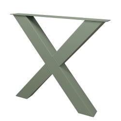Premium stalen X tafelpoot 76 bij 10 cm en hoogte 72 cm cementgrijs (10 x 10 cm)