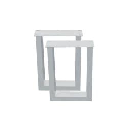 Stalen U tafelpoot wit 36 bij 10 cm en hoogte 40 cm (4 x 10 cm) - 2 stuks Stalen U tafelpoot wit 36 bij 10 cm en hoogte 40 cm (4 x 10 cm) - 2 stuks