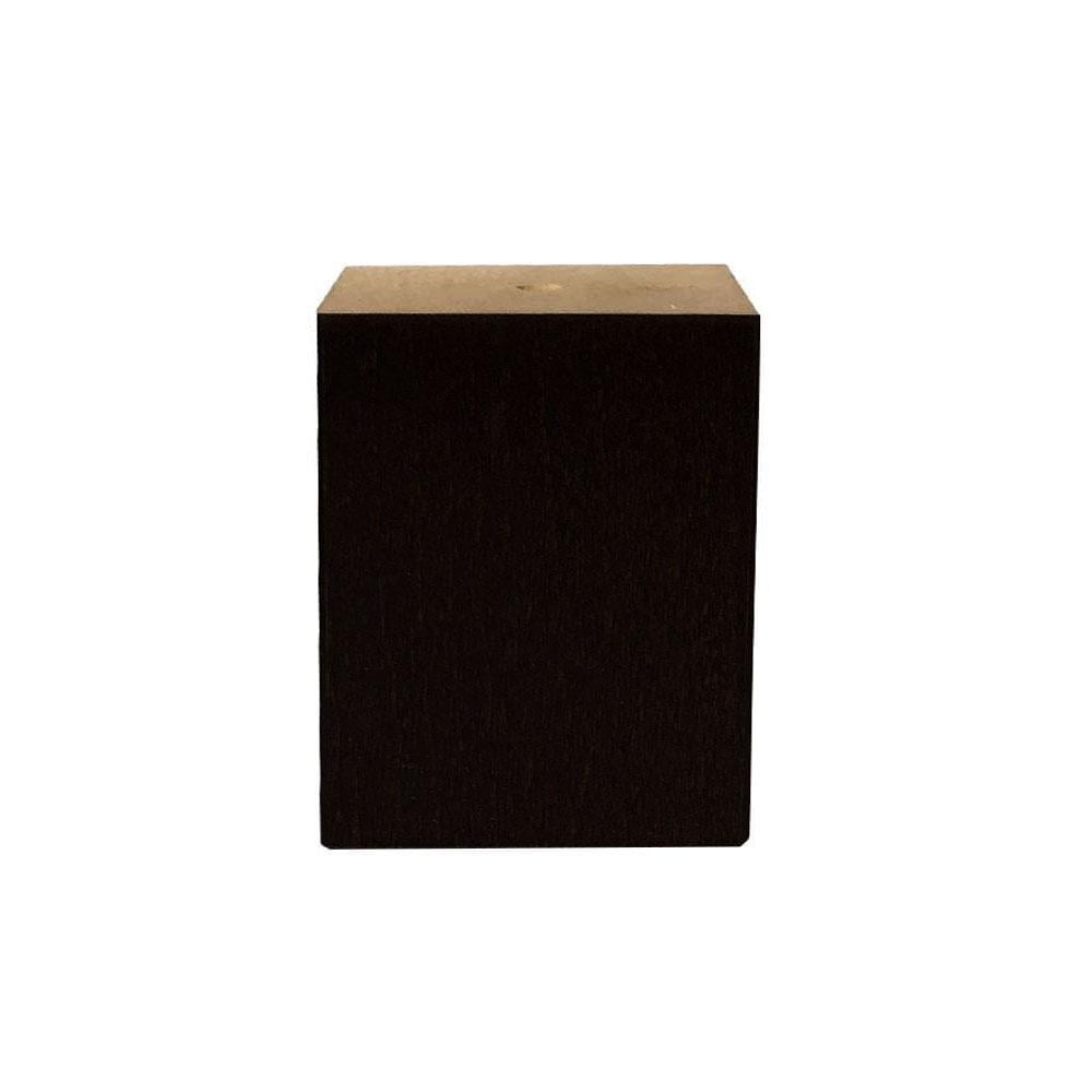 Meubelpoot zwart vierkant 6 bij 5 cm en hoogte 6 cm van massief hout afbeelding 1