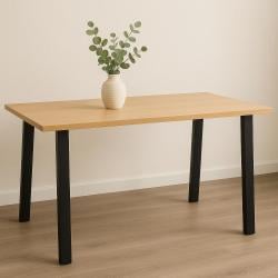 Stalen tafelpoot zwart trapezium 80 bij 10 cm en hoogte 72 cm  (4 x 10 cm)