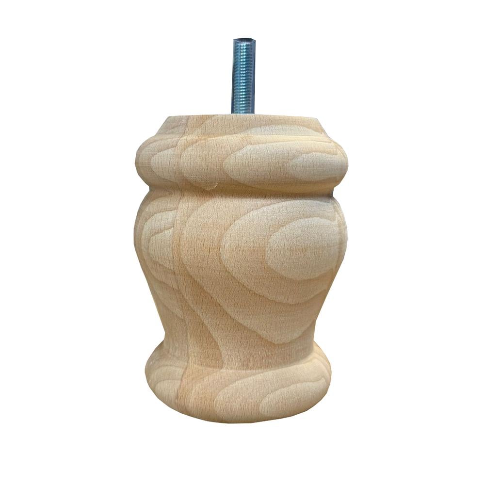Meubelpoot  rond Ø 9 cm en hoogte 12 cm  van massief hout (M8) 