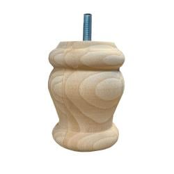 Meubelpoot  rond Ø 9 cm en hoogte 12 cm  van massief hout (M8)