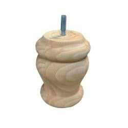 Meubelpoot  rond Ø 9 cm en hoogte 12 cm  van massief hout (M8) 