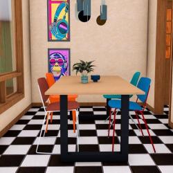 Stalen U tafelpoot 76 bij 10 cm en hoogte 72 cm zwart (4 x 10 cm)