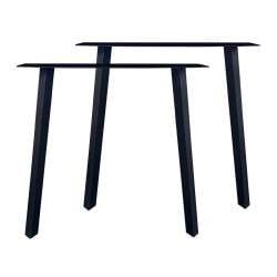 Stalen schuine zwarte tafelpoten 76 bij 10 cm en hoogte 72 cm  (5 x 5 cm) - Set van 2 stuks