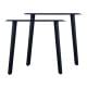 Stalen schuine zwarte tafelpoten 76 bij 10 cm en hoogte 72 cm  (5 x 5 cm) - Set van 2 stuks